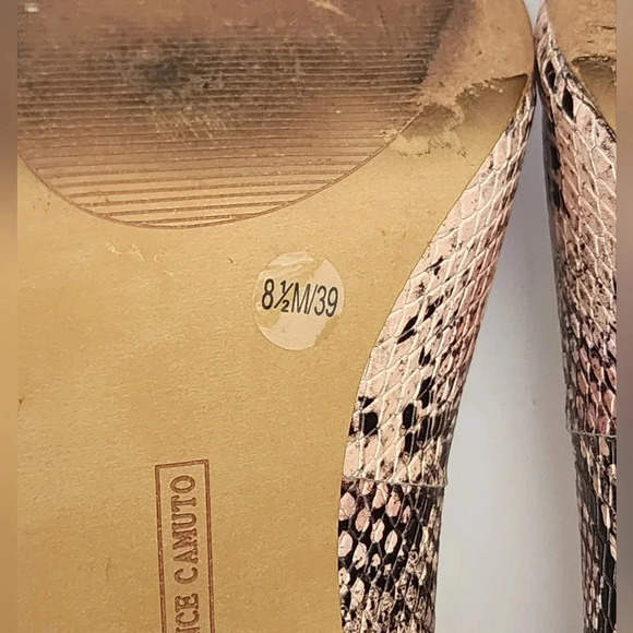 Vince Camuto Women Pointed Toe Slip On Snake Embossed Leather High Heels, sz 8.5 - Picture 12 of 16